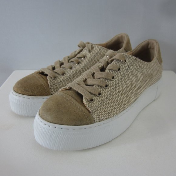 Dirndl + Bua Womens 7.5 EU 38 Beige Suede Lace Up Sneakers Shoes 1588 - Picture 2 of 11